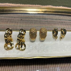 Monet Gold-Tone Earring Trio Clip on